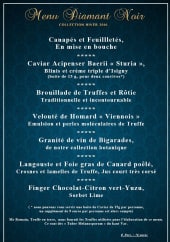 Menu Les Pins Penchés - Le menu diamant noir