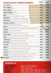 Menu Pizz'amis - Les pizzas tomates et sandwiches