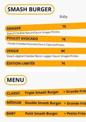 Menu Smager Smash Burger - Les menus et burgers