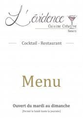 Menu L'Evidence - Carte et menu L'Evidence Sanary sur Mer