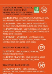 Menu Patatruck - Les pizzas (suite)