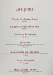 Menu Bar De l'Issole Restaurant - Les plats