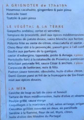 Menu Le Garlaban - A grignoter, végétal et mer,...