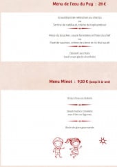 Menu La Fontaine - Les menus