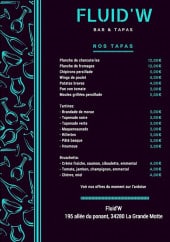 Menu Fluid’W - Les tapas 