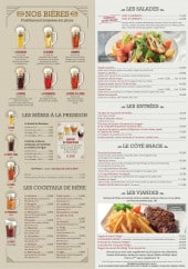 Menu Chez le Brasseur - Bières, salades, entrées,...