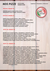 Menu Casa di Lugari - Les pizzas