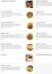Menu CrazyBowl - Les pokés  bowl