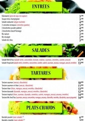 Menu Me & You Sushi - Les entrées, salades, tartares,...