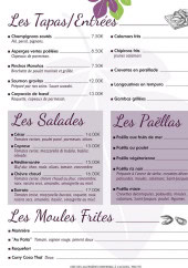Menu Au Patio - Les entrées, salades, ...