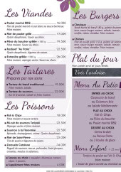 Menu Au Patio - Les viandes, poissons, ...