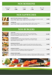 Menu Bio d'eden - Les burgers, boissons, ...