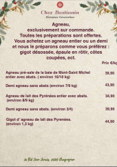 Menu Chez Bastianin - Les agneaux