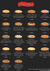 Menu Food corner’s - Les pizzas