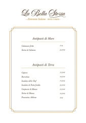 Menu La Bella Storia - Les antipastis