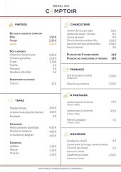 Menu Le Comptoir Tapas - La carte