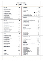 Menu Le Comptoir Tapas - Les boissons