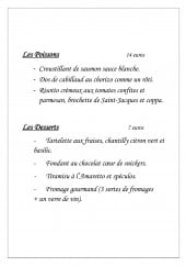 Menu Le Rendez-Vous - Poissons et desserts 
