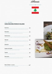 Menu Clos Charm' Lin - Le menu libanais