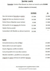 Menu CM Signature - La carte