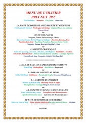 Menu La Petite Auberge - menu 29€