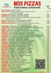 Menu Pizza Fanfan - Les pizzas