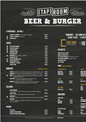 Menu La bière des Îles d'Or - Les burger, tapas , salades et boissons,....
