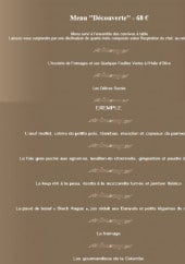 Menu La Colombe - Le menu découverte