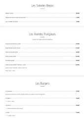 Menu Le Bistrot du Bœuf Bio - Les salades, viandes et burgers