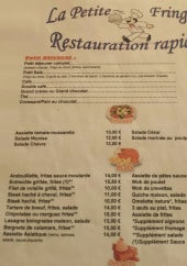 Menu La Petite Fringale - Le petit déjeuner, entrées et plats