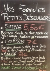 Menu La Petite Fringale - Les formules petits déjeuners