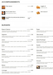 Menu Pizz'Burger - Les accompagnements et burgers
