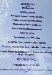 Menu La Goelette - Les menus du jour