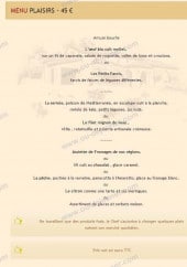 Menu Le Castellaras - Le menu plaisirs