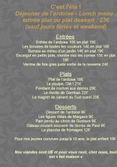 Menu Hotel des Deux Rocs - La carte d' été