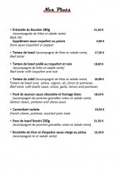 Menu Le Lac - Plats