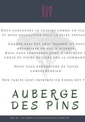 Menu Auberge des Pins - les informations