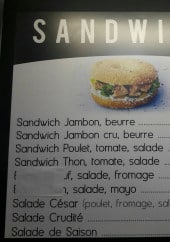 Menu L étoile de la sainte baume - Sandwiches