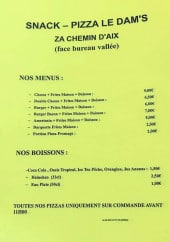 Menu Le Dam's - Menus et boissons 