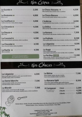 Menu Crêperie L'Arcade - Les crêpes et glaces