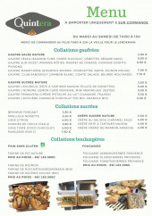 Menu Quintera - Les collations gaufrées, collations sucrées, ...