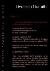 Menu Le Karma - Informations