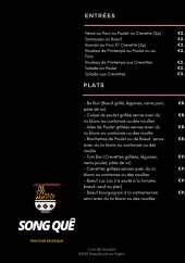 Menu Song Quê - Les entrées et plats