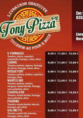 Menu Tony Pizza - Les pizzas suite