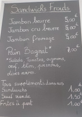 Menu Le St Ju - Les sandwichs froids