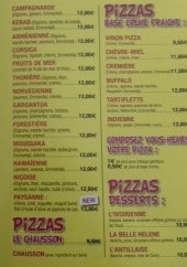 Menu Vinon Pizzas - Pizzas suite