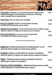 Menu L'Olalpa - Entrées, tapas, salades