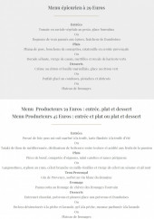 Menu Le Patriarche - Les menus