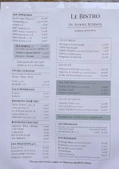 Menu Le Bistro - La carte