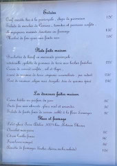 Menu Restaurant Jeanot - La carte